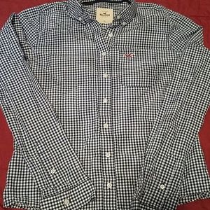 plaid long sleeve button up top